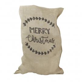 Jute zak Kerst met Merry Christmas opdruk 60 x 110 cm